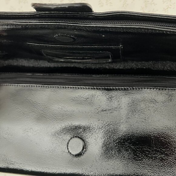 Hobo Foldover Clutch, Black Patent Leather - Picture 9 of 11